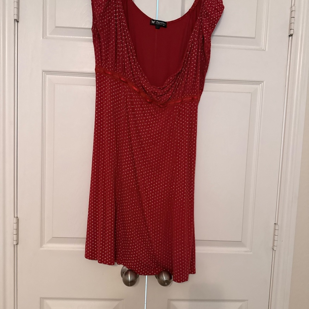 Elegant Red Polka Dot Dress